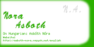 nora asboth business card
