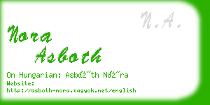 nora asboth business card